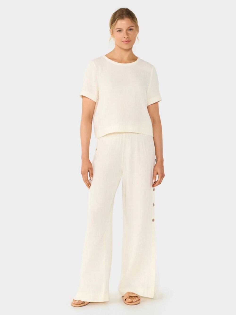NEW Tavi Unwind Gauze Tee in Coconut